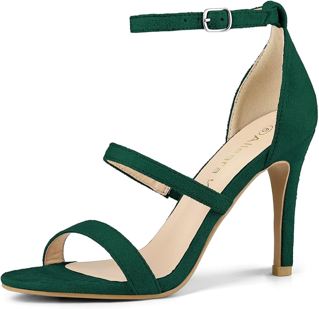 Allegra K Women's Open Toe Triple Straps Stiletto High Heel Sandals | Amazon (US)