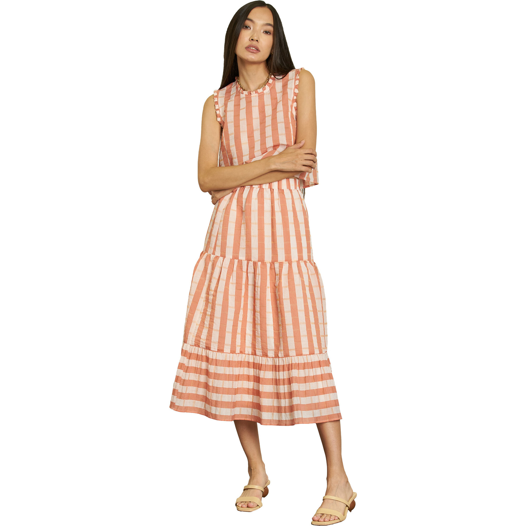 Women's Aviana Top, Peach Stripe | Maisonette