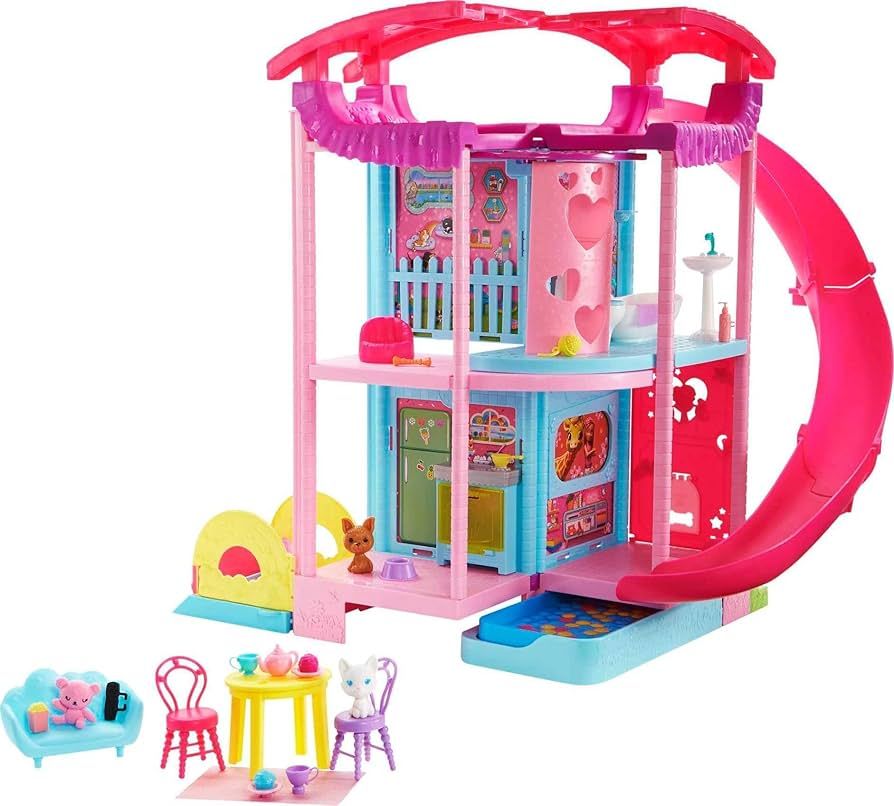 Barbie Doll House, Chelsea Playhouse with 2 Pets, Furniture and Accessories, Elevator, Pool, Slid... | Amazon (US)