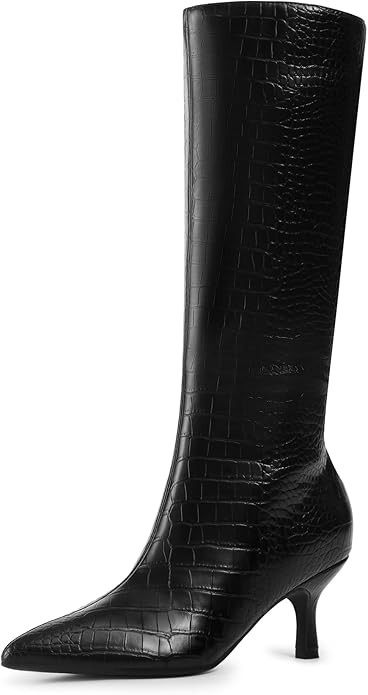 DREAM PAIRS Women's Knee High Kitten Heel Boots Sexy Pointed Toe Fashion Long Tall Boots | Amazon (US)
