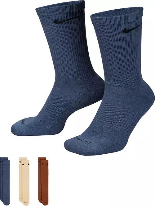 Nike Dri-FIT Everyday Plus Cushion Crew Socks - 3 Pack | Dick's Sporting Goods | Dick's Sporting Goods