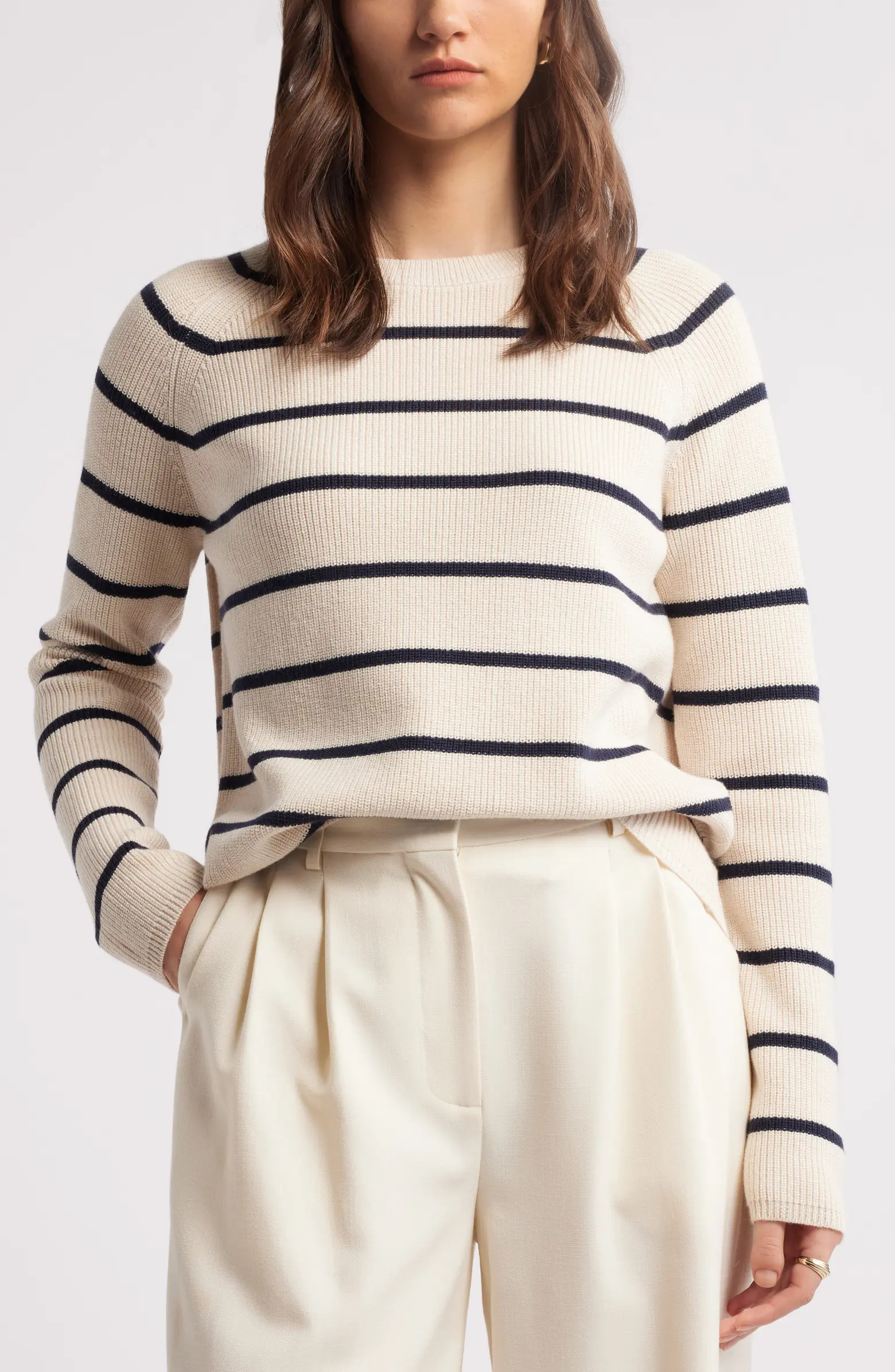 Rib Organic Cotton & Merino Wool Sweater | Nordstrom