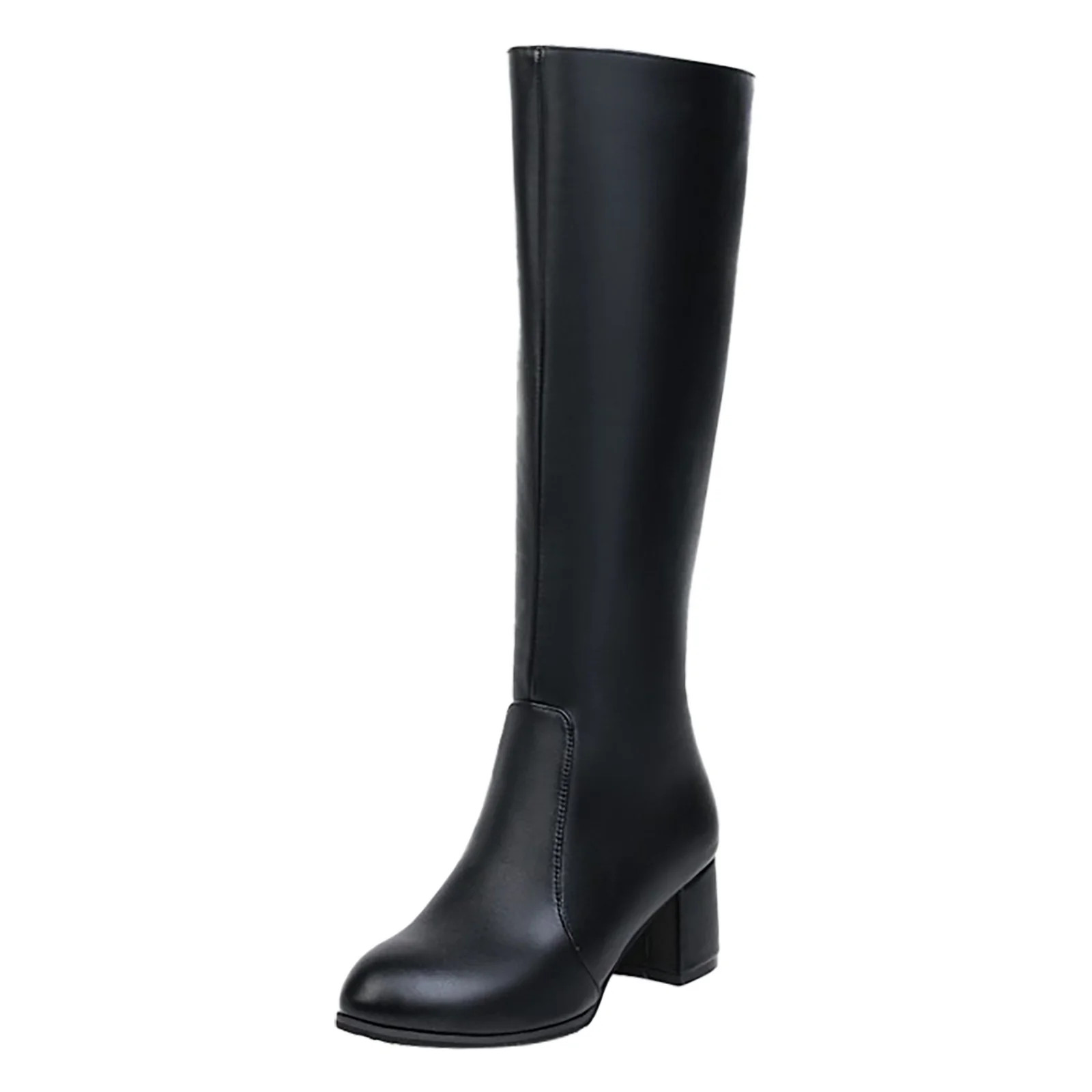 BOBOGOJP Back To School Knee High Boots Women Square Toe Chunky Heels Tall Boots for Women Slip O... | Walmart (US)