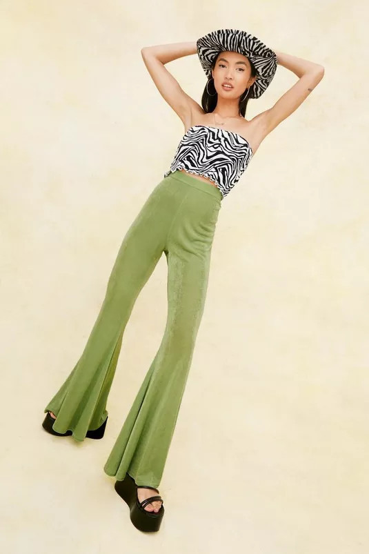 High Waisted Slinky Extreme Flare Pants | Nasty Gal (US)