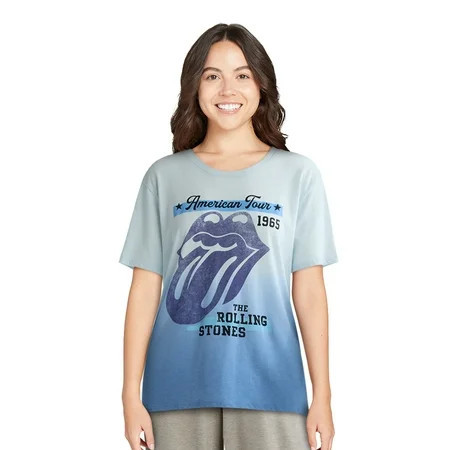 Time and Tru Women’s Rolling Stones Graphic Band Tour Tee with Short Sleeves Sizes S-XXXL | Walmart (US)