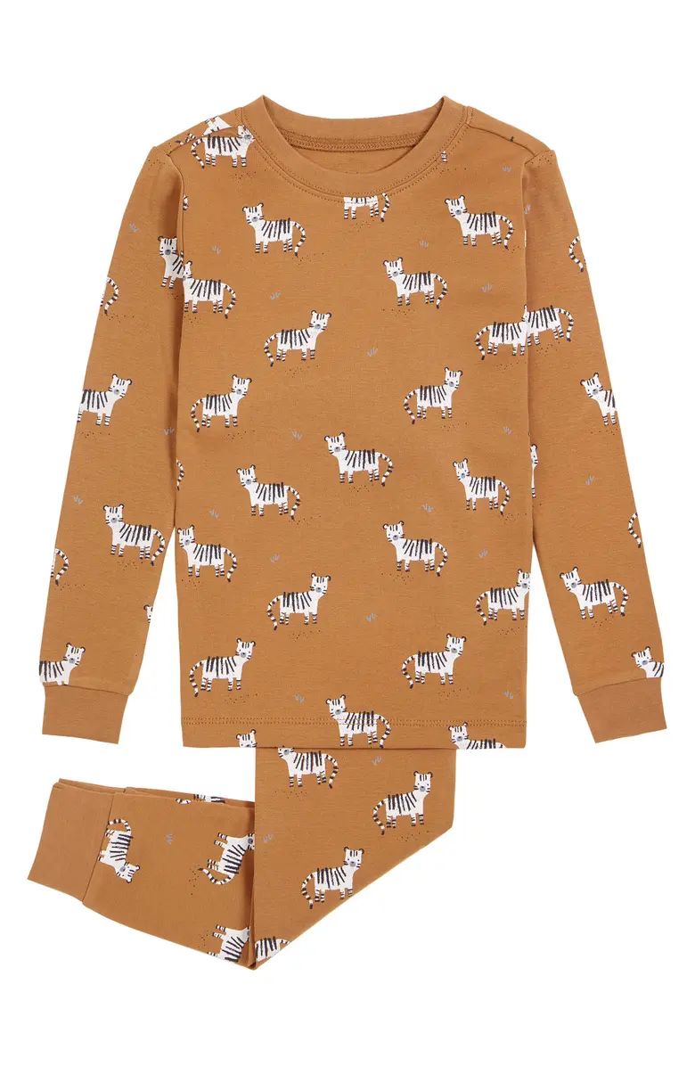 Kids' Tigers Organic Cotton Fitted Two-Piece Pajamas | Nordstrom