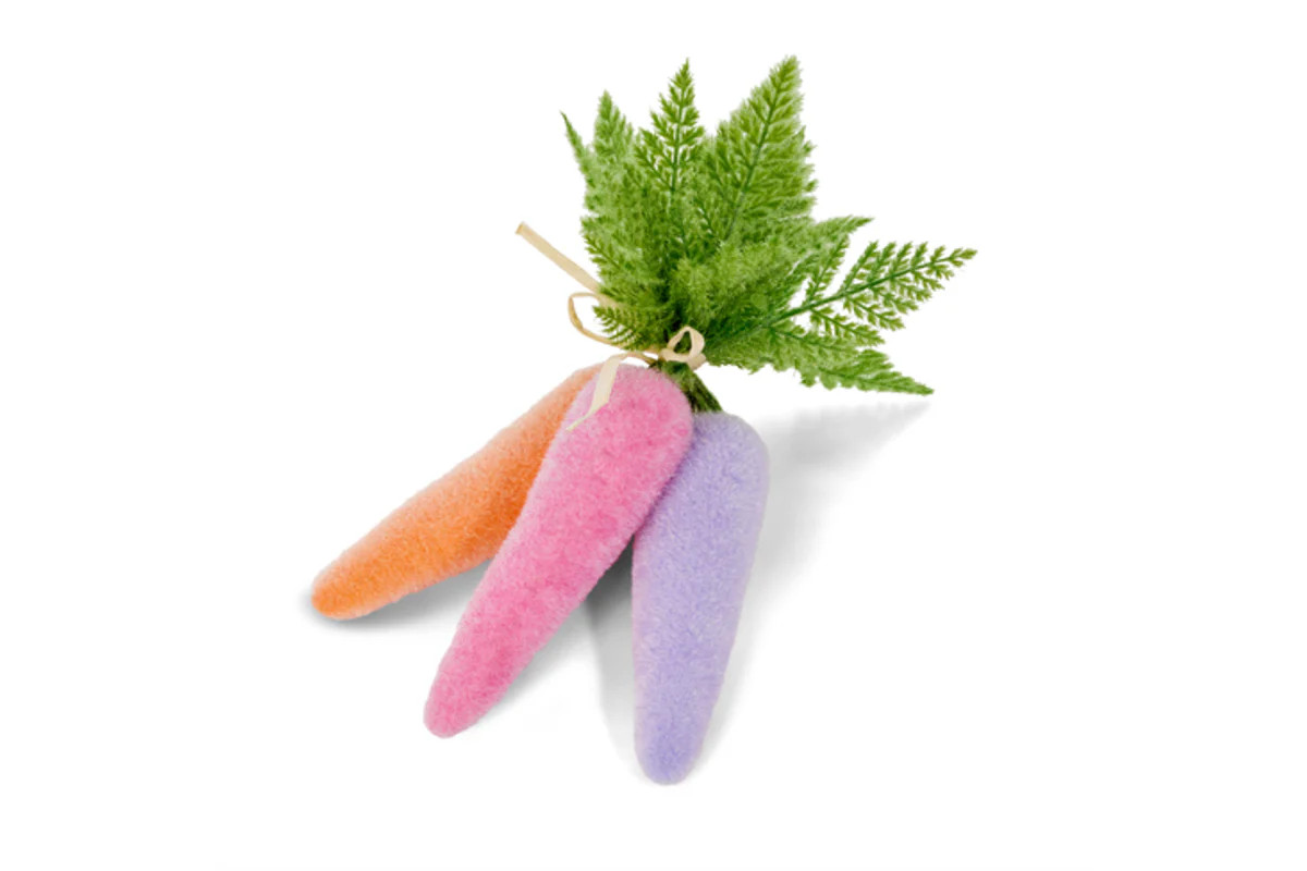 Sherbet Flocked Carrot Bundle 12" | Lucy's Market