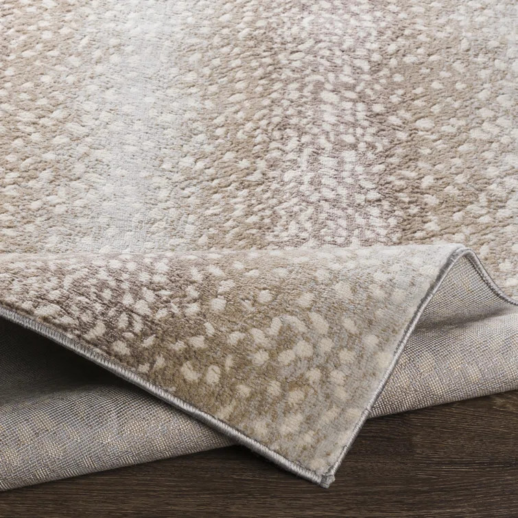 Angelick Animal Print Area Rug in Camel/Light Gray | Wayfair North America