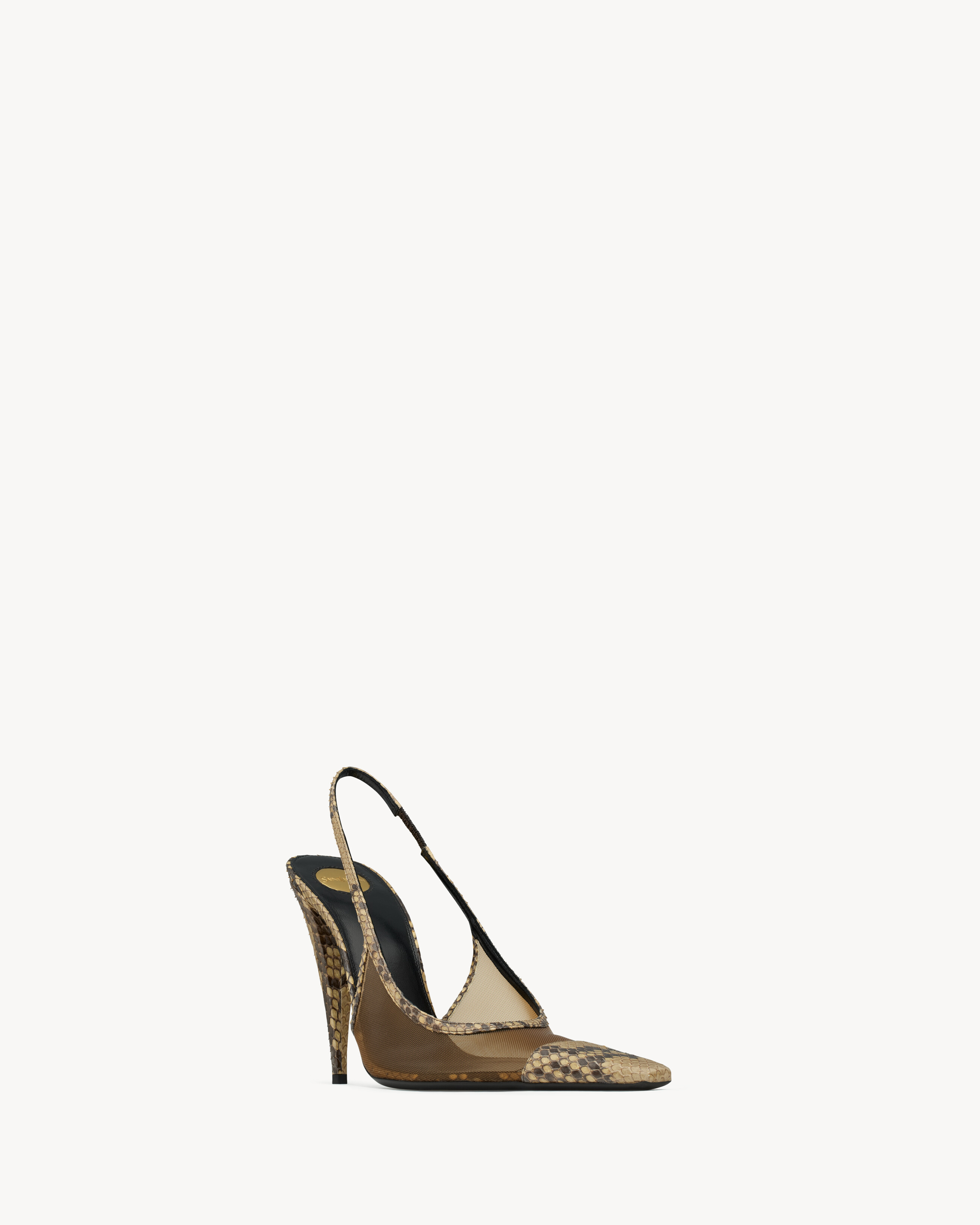 JEMA slingback pumps in mesh and python in Brown | Saint Laurent | YSL EN-US | Saint Laurent Inc. (Global)