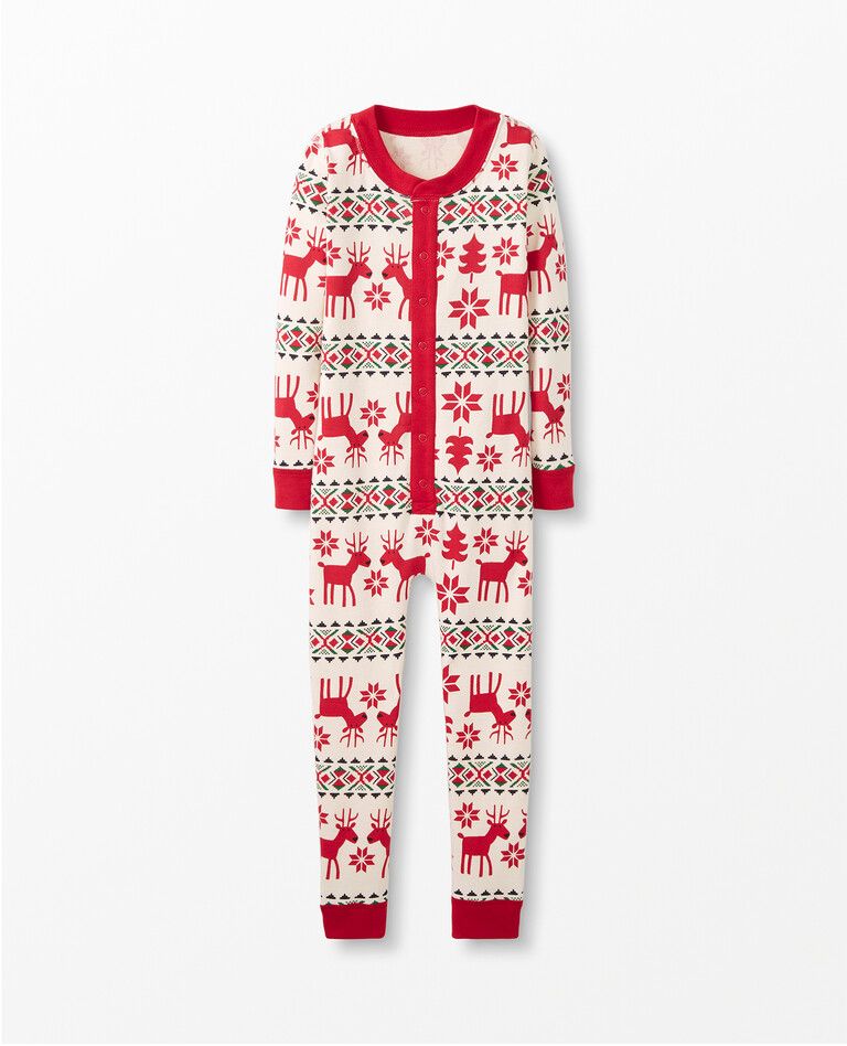One Piece Long John Pajamas In Organic Cotton | Hanna Andersson