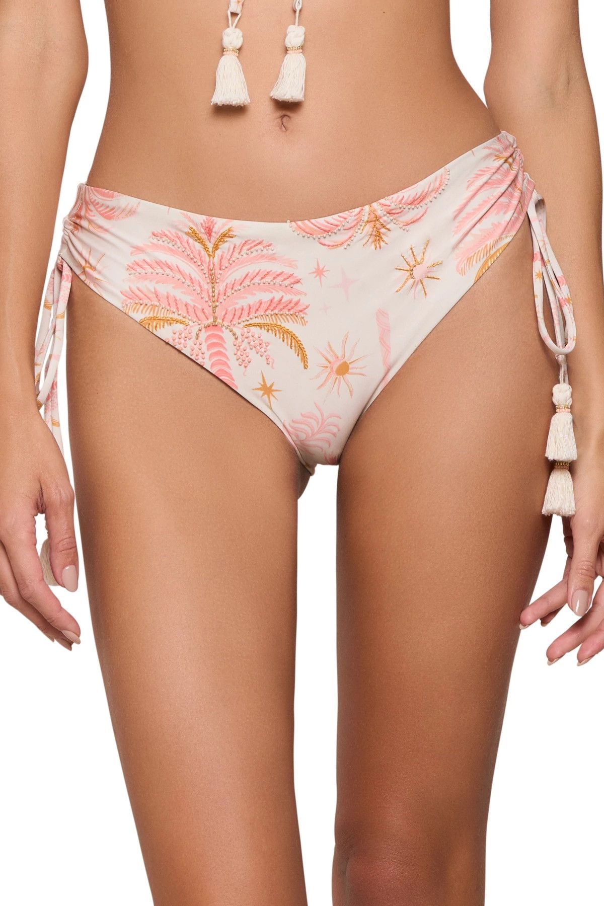 Metallic Embroidered Tie Side Hipster Bikini Bottom | Everything But Water