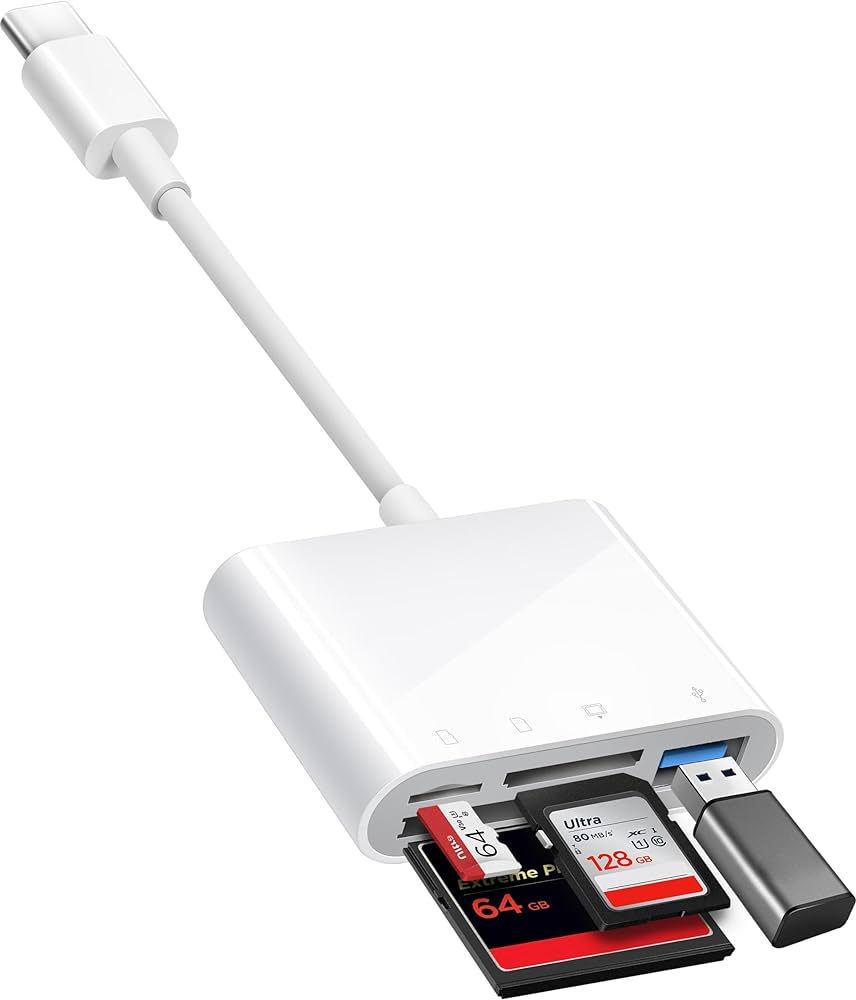 USB C to SD CF Card Reader, SD Card Adapter with SD MicroSD CF Compact Flash USB 4 Ports, BnmxTek... | Amazon (US)