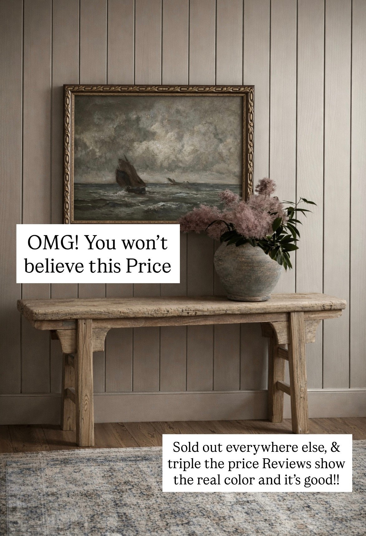 OK, ignore the stock photo and look at the review photo this looks just like the one people are waiting weeks on that’s sold out and it’s also a third the price don’t wait on this. It’s going to sell out, vintage tile noodle bench, entryway bench.

#LTKSaleAlert #LTKHome