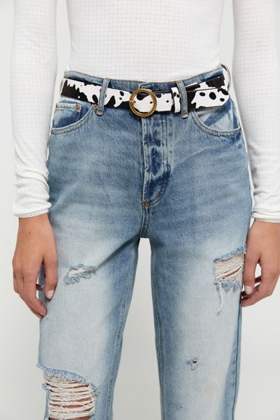 Calf Hair Circle Buckle Belt | Urban Outfitters (US and RoW)