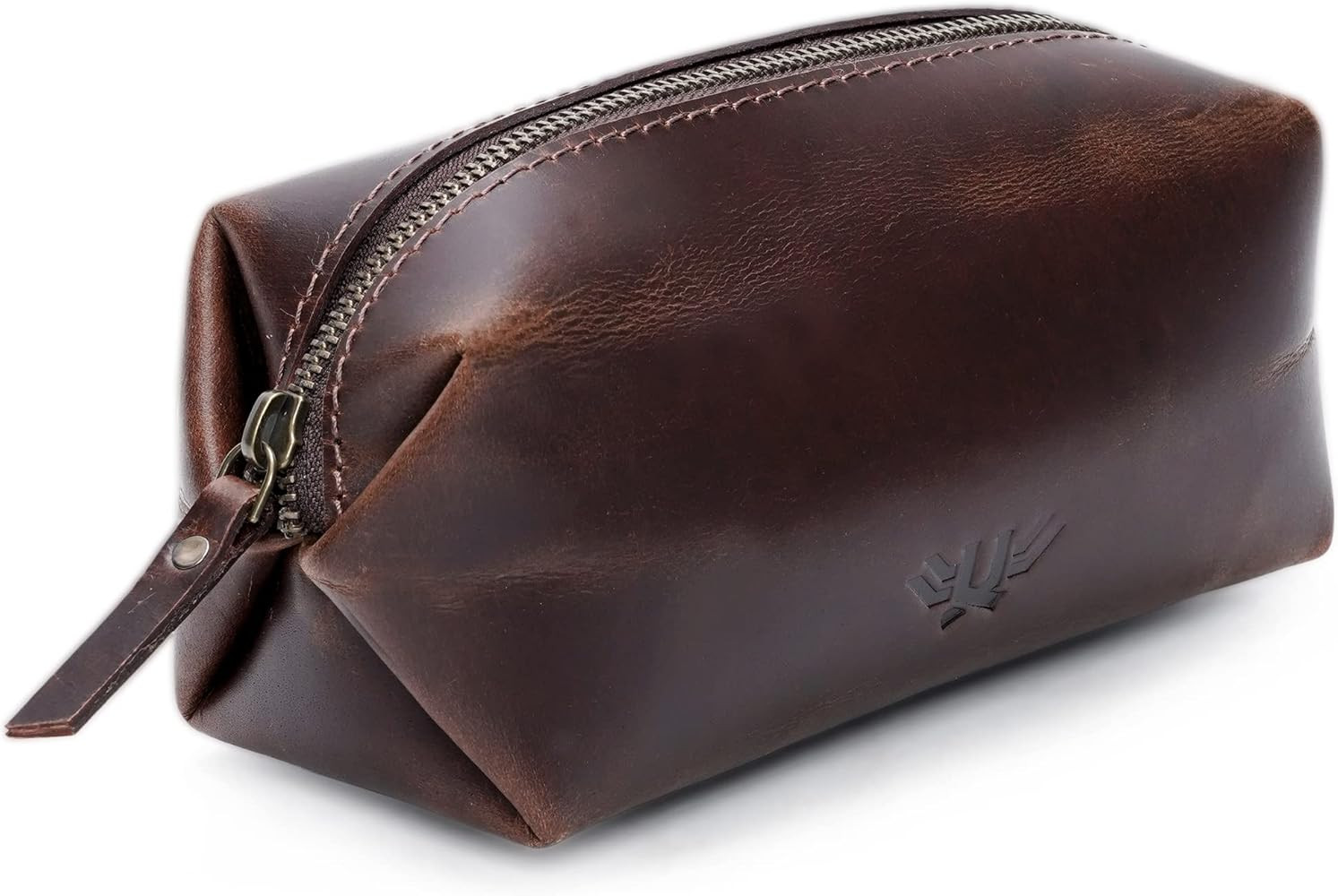 Luxeoria Full Grain Pure Leather Mini Travel Toiletry Bag for Women & Men, Handcrafted Mens Toiletry | Amazon (US)