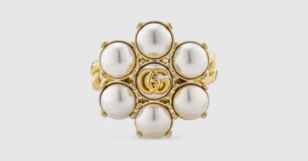 Gucci Pearl Double G ring | Gucci (US)