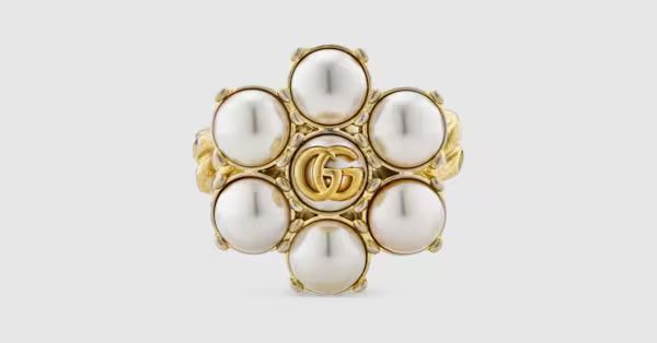 Pearl Double G ring | Gucci (US)