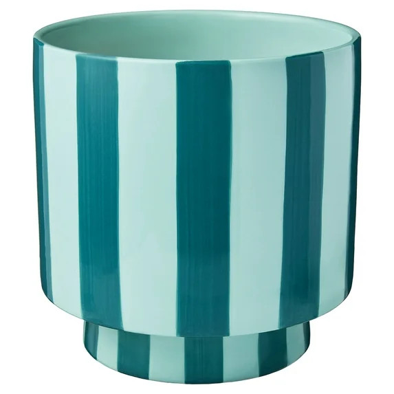 Mainstays Lauren 8.25 inch Round Teal and Aqua Ceramic Planter with Drainage | Walmart (US)