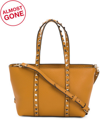 Made In Italy Calfskin Leather Small Shopping Bag Tote | TJ Maxx