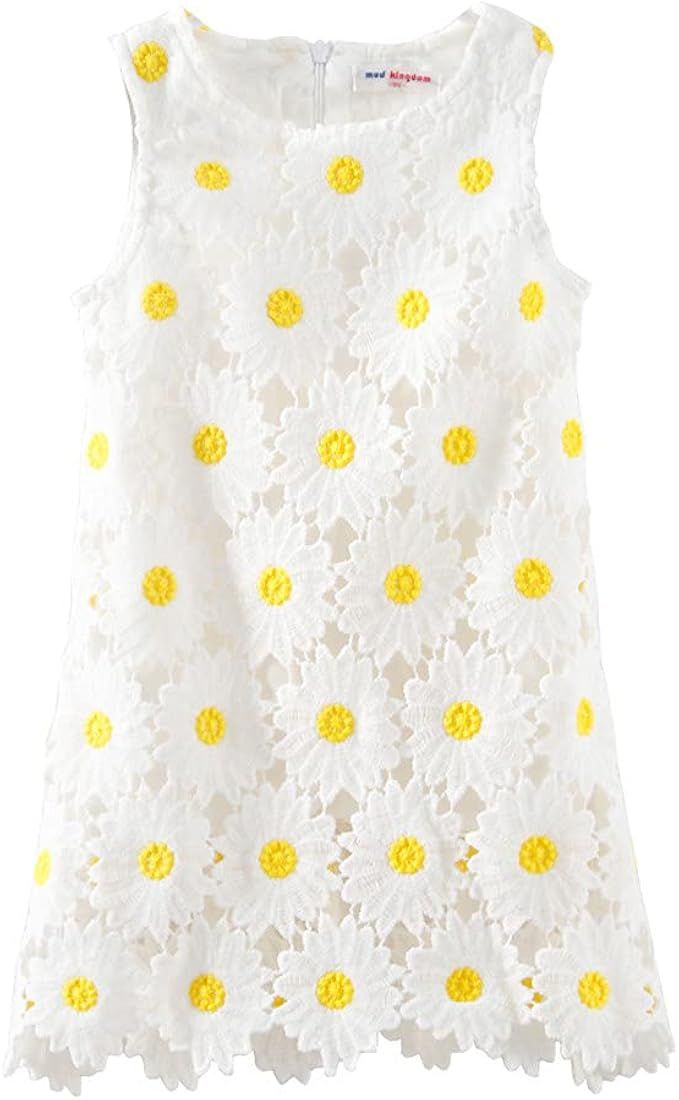 Mud Kingdom Boutique Girl Dress White Sunflower | Amazon (US)