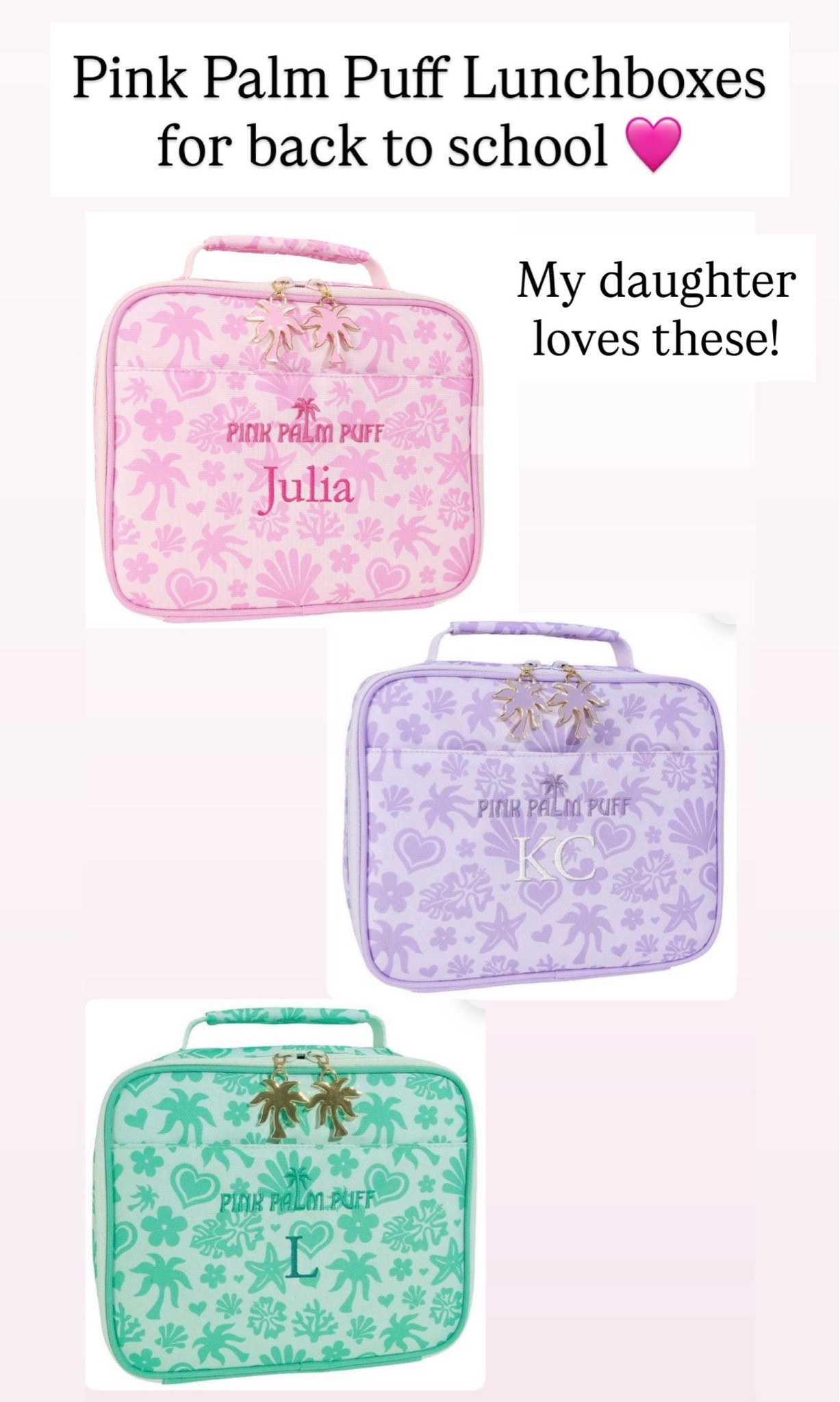 How cute are these pink palm puff lunchboxes? My daughter loves these.

#LTKKids