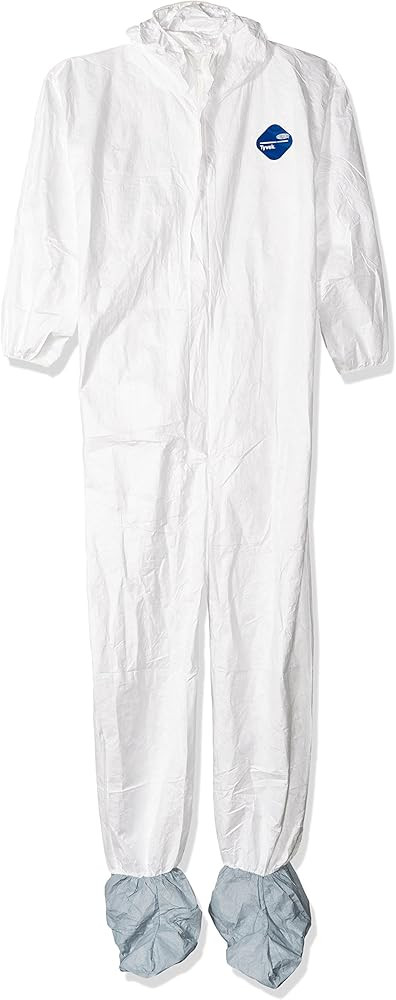 DuPont unisex-adult TY122S Disposable Elastic Wrist, Bootie & Hood White Tyvek Coverall Suit 1414... | Amazon (US)