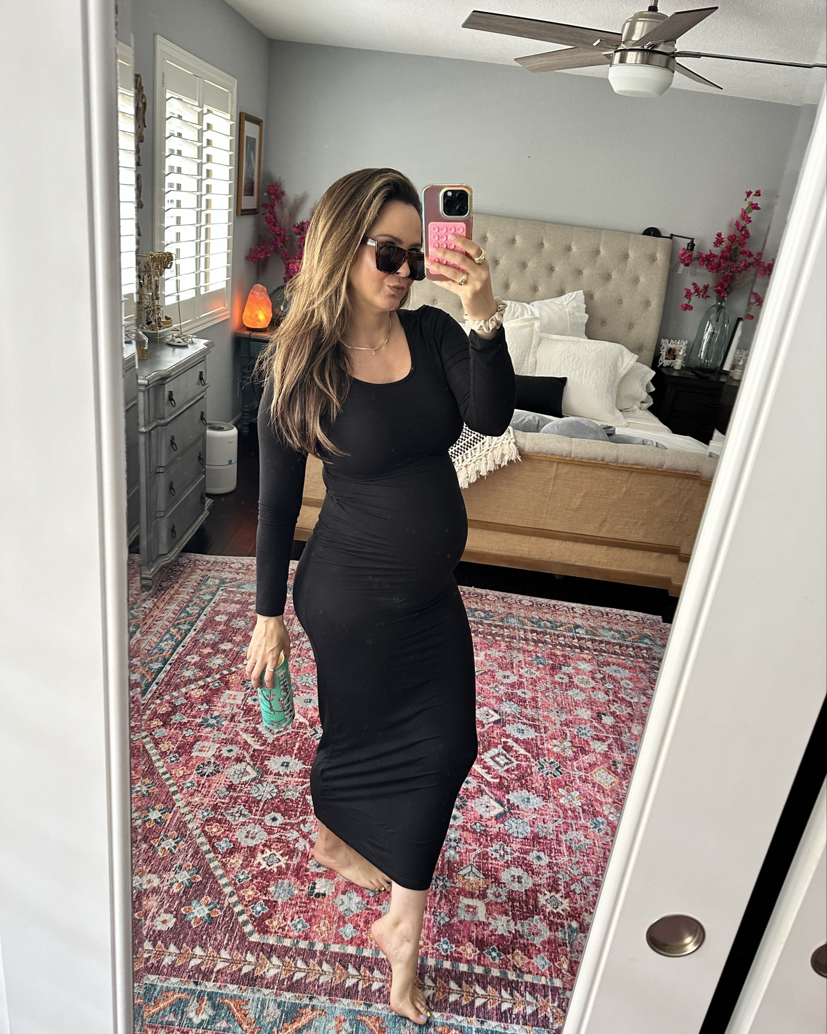 2nd trimester mood 🤍🤌🏼 living in the long sleeved dress moment  #dressthebump 

#LTKBump