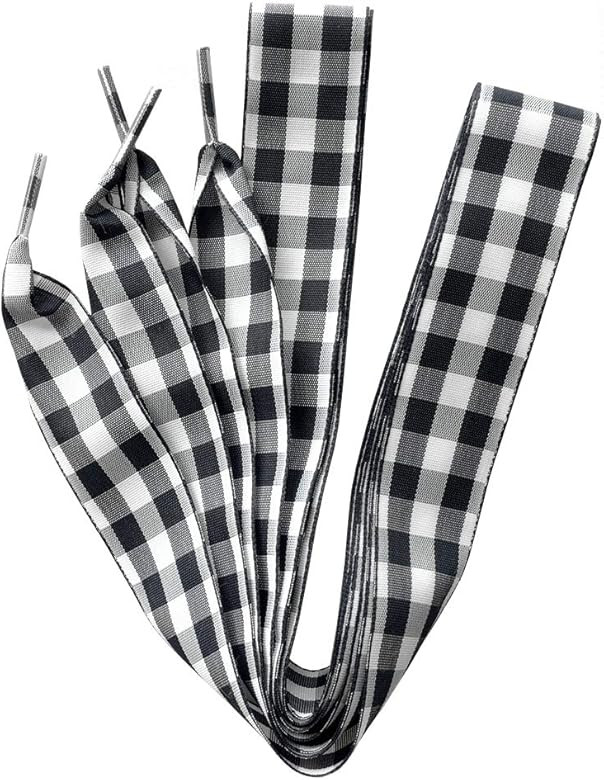1 Inch Wide Fantastic Flat Checkered Shoelaces Fabric Ribbon Plaid Shoe Laces for Sneaker Sport S... | Amazon (US)