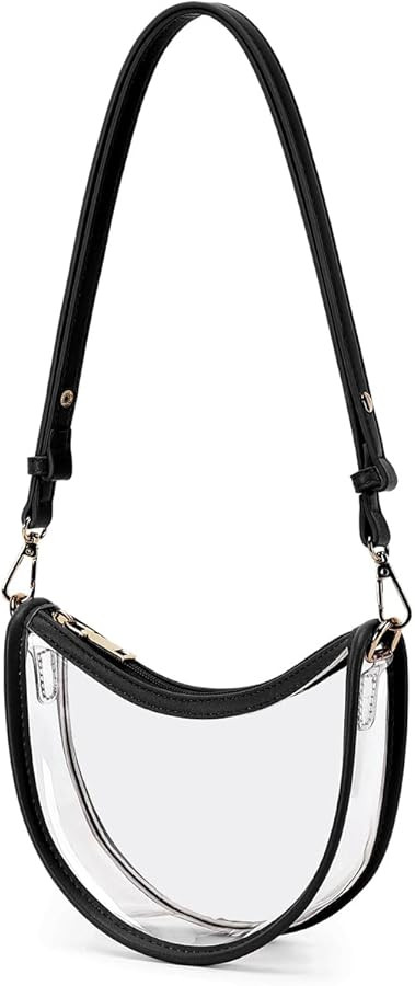 Small Clear Hobo Bag Stadium Approved Clear Purse Bag for Sport Events See Through Shoulder Handb... | Amazon (US)