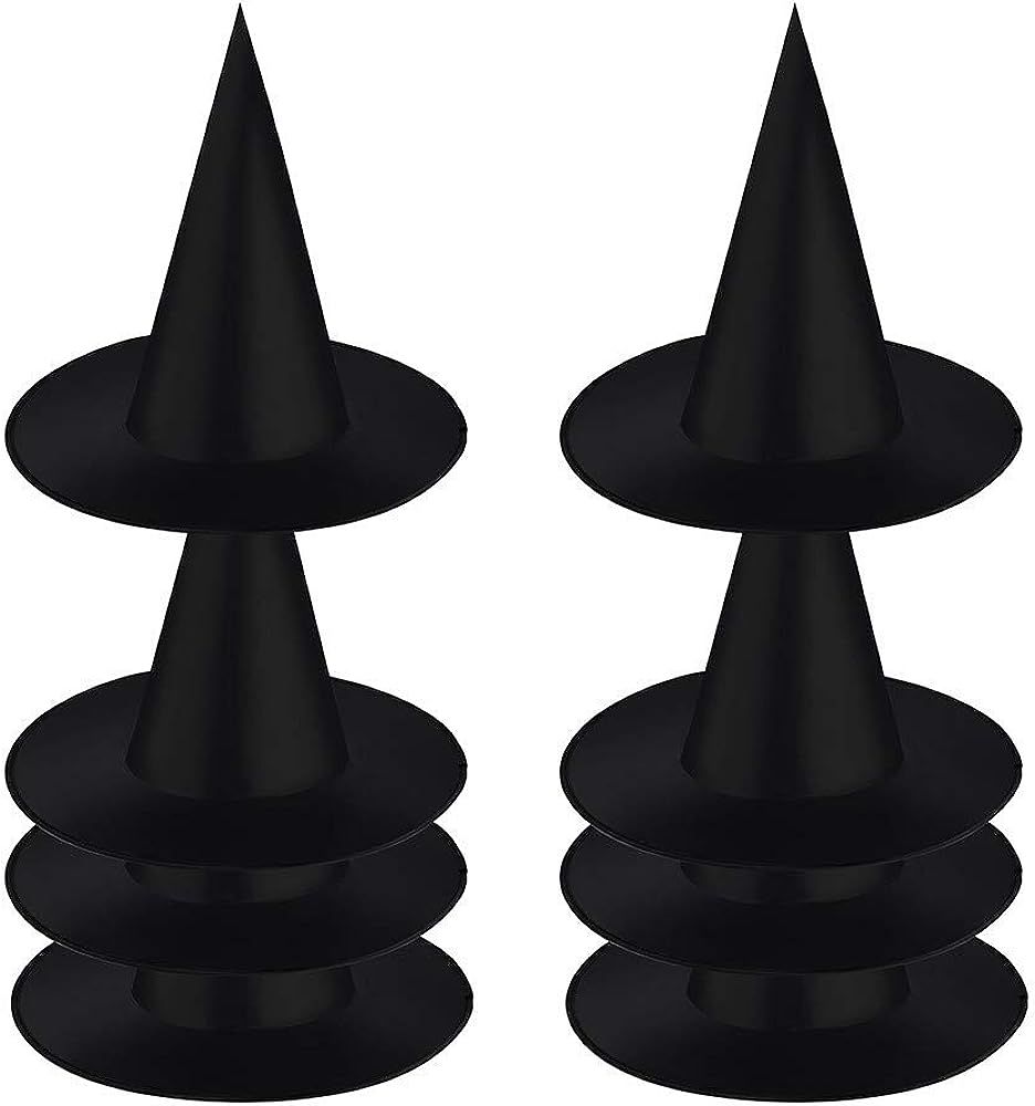 8 Pieces Halloween Black Witch Hat Costume Accessory for Halloween Christmas Cosplay Party | Amazon (US)