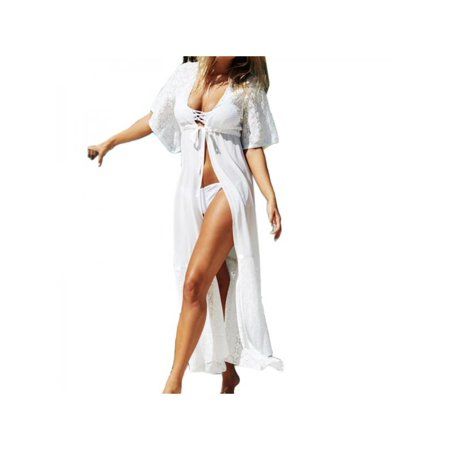 SUPERHOMUSE Lace Bikini Cover Up Loose Beach Long Dress Swimsuit Cover-up Dress Cover-ups | Walmart (US)