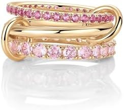 PAVOI 14K Gold Plated Interlocking Ring for Women - Chunky Connected Bands Interlock Stackable Ri... | Amazon (US)