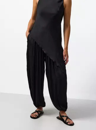 Buy Black Satin Balloon Leg Co-ord Trousers 20 | Co-ords | Tu | Tu Clothing