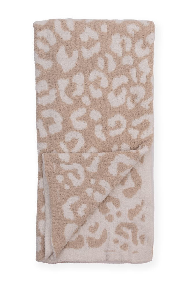 Make Me Believe Taupe Leopard Print Blanket | The Pink Lily Boutique