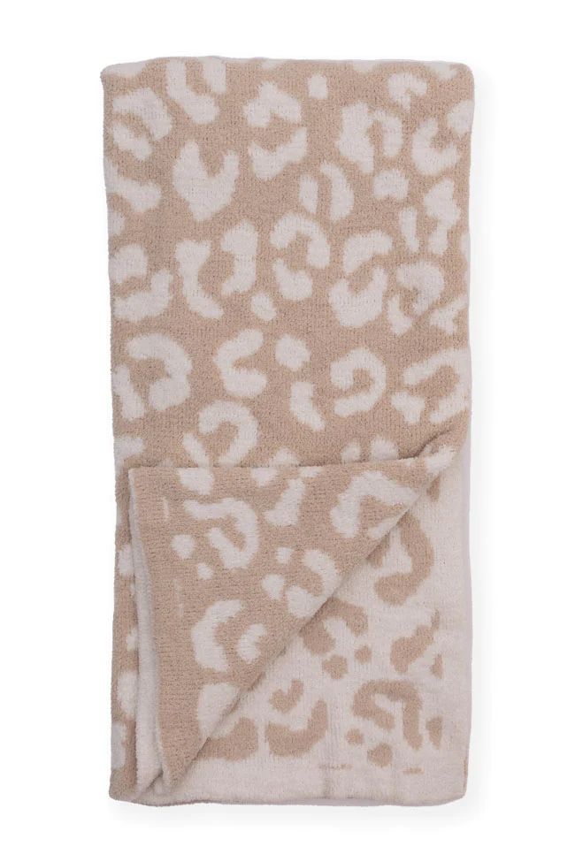 Make Me Believe Taupe Leopard Print Blanket | The Pink Lily Boutique