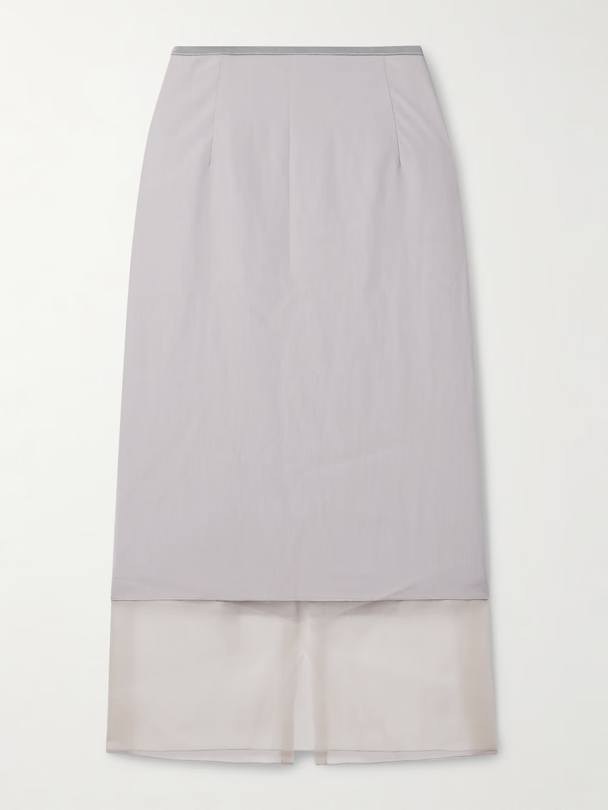 Organza-trimmed shell midi skirt | NET-A-PORTER (US)