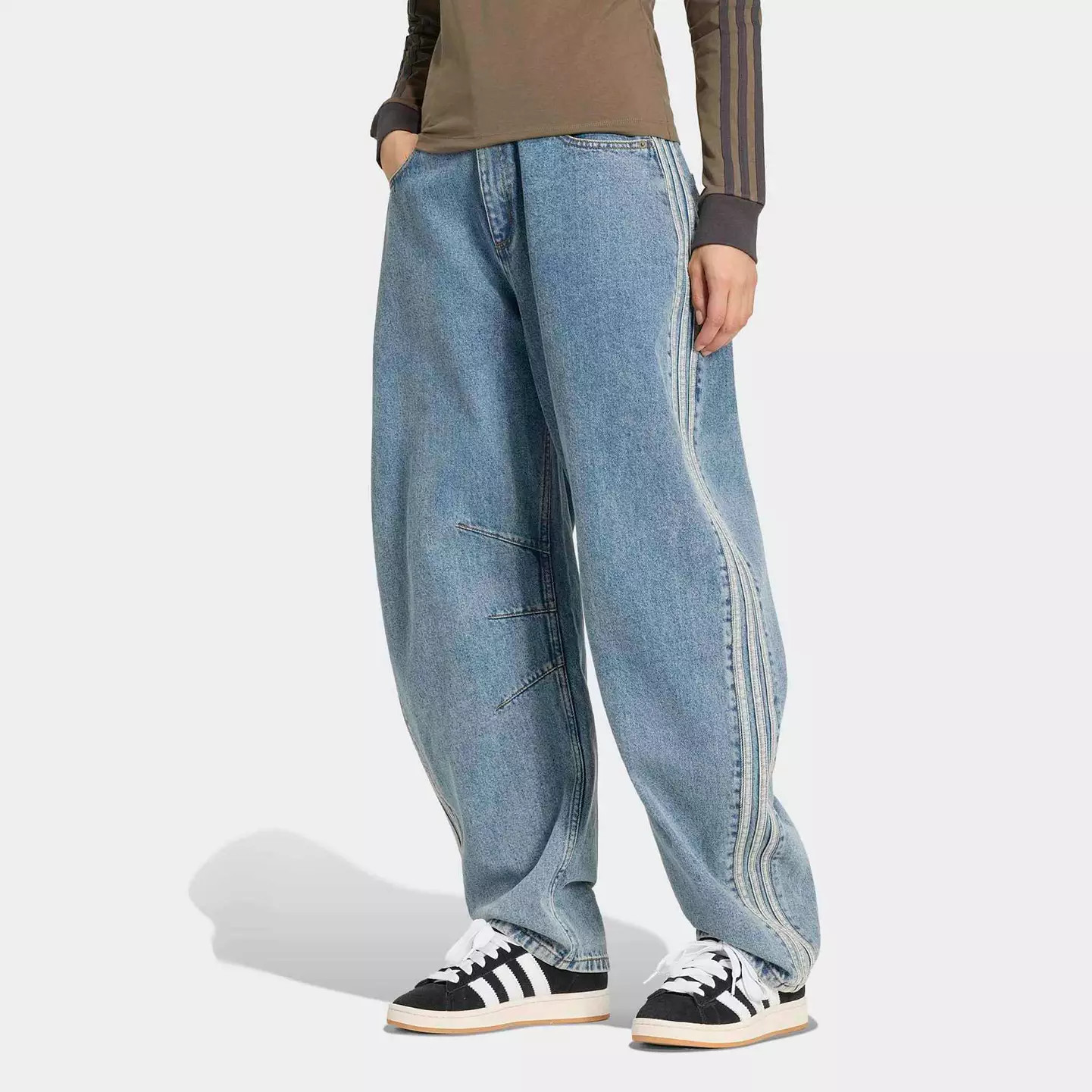 adidas Originals Women's High Rise Barrel Leg Denim Jeans | DICK'S Sporting Goods