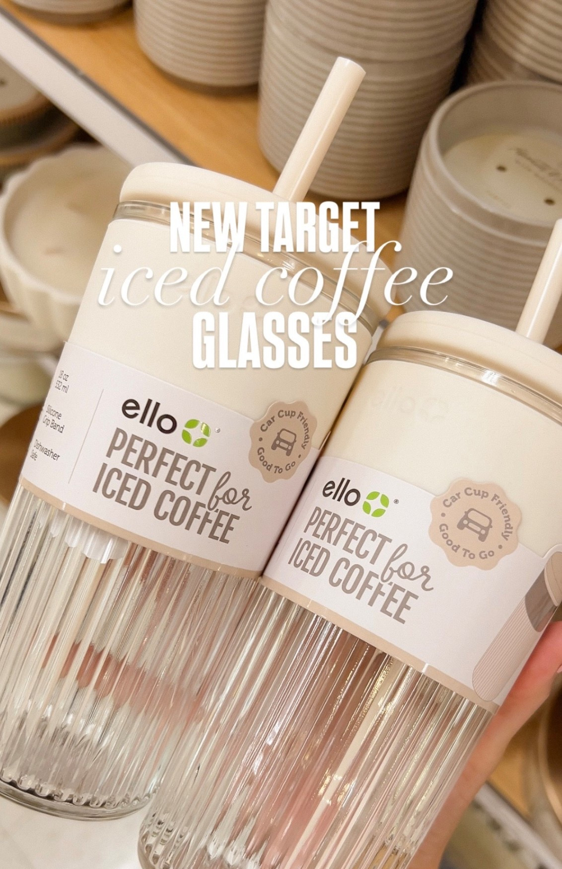 the cutest new Target glass tumblers!!! comes in both cream and bright pink & perfectly holds a grande sized tea, water or coffee 💫☕️ already obsessed with this iced coffee glass & it’s going fast so get yours here!! #ellocups #target #targetfinds #targethaul #icedcoffee

#LTKSeasonal #LTKFindsUnder50 #LTKHome