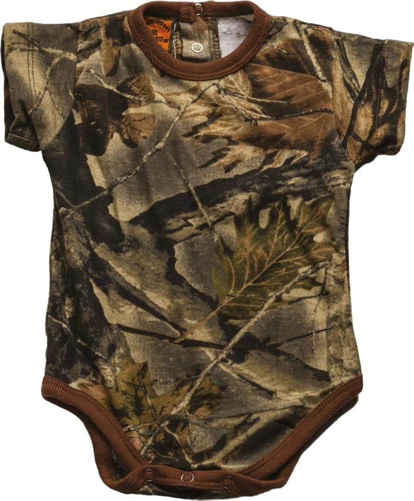 TrailCrest by Treel Newborn Baby Boy Girl Infant Undershirt- Short Sleeve Romper Bodysuit Camo Ju... | Amazon (US)