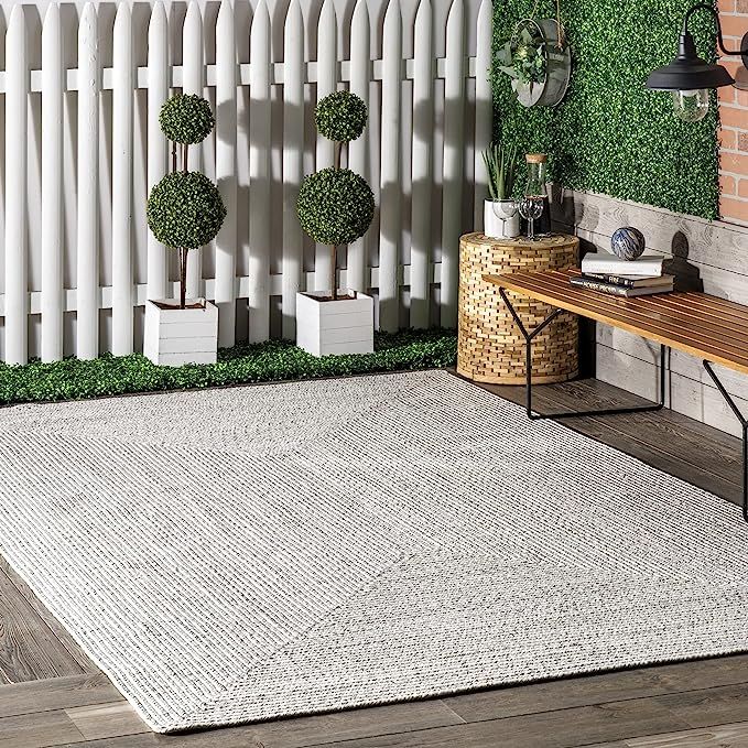 nuLOOM Wynn Braided Indoor/Outdoor Area Rug, 7' 6" x 9' 6", Ivory | Amazon (US)