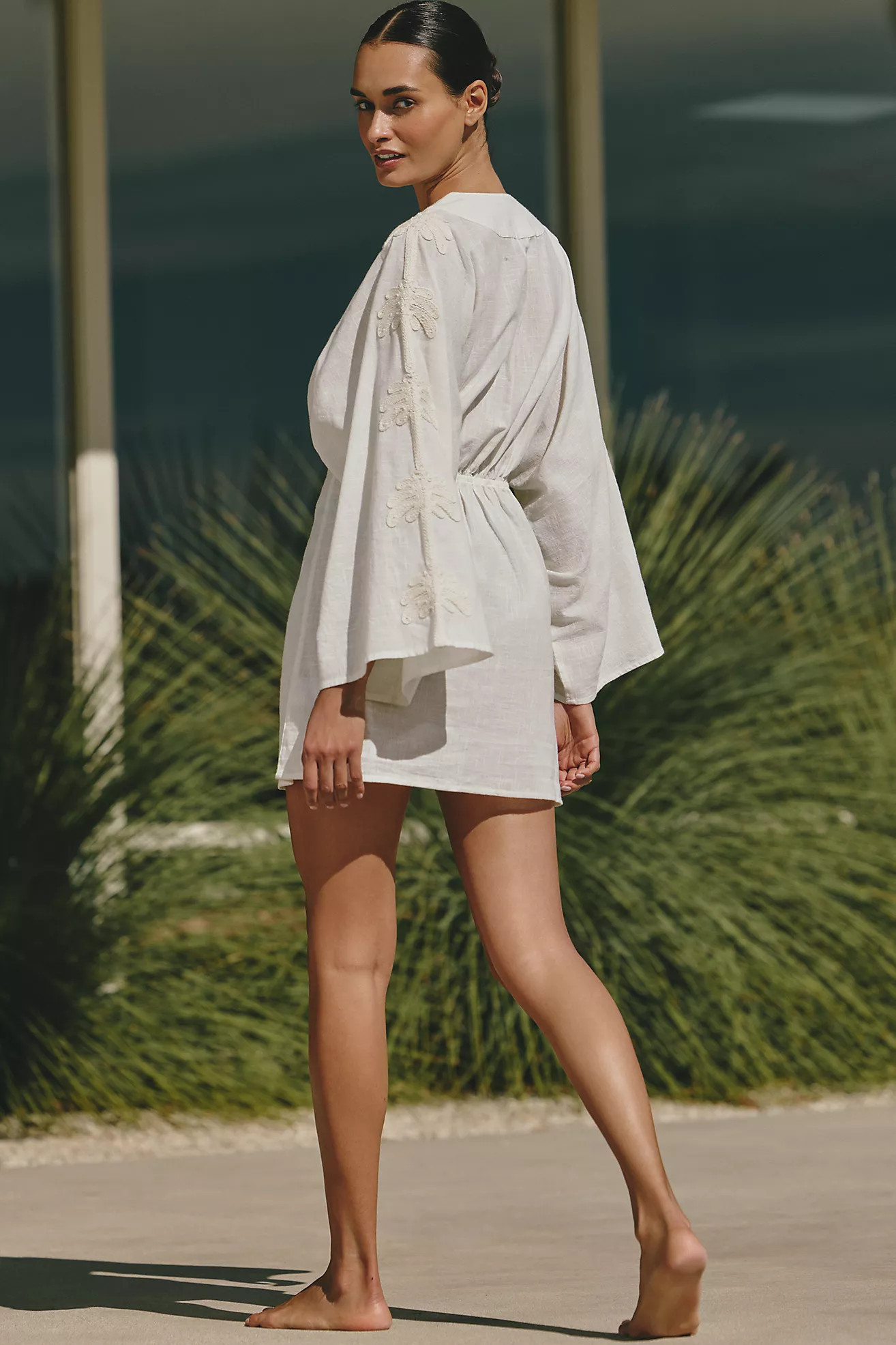 Celandine Palm Cutout Mini Kaftan | Anthropologie (US)