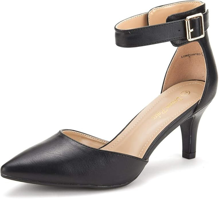 DREAM PAIRS Women's Lowpointed Low Heel Dress Pump Shoes | Amazon (US)