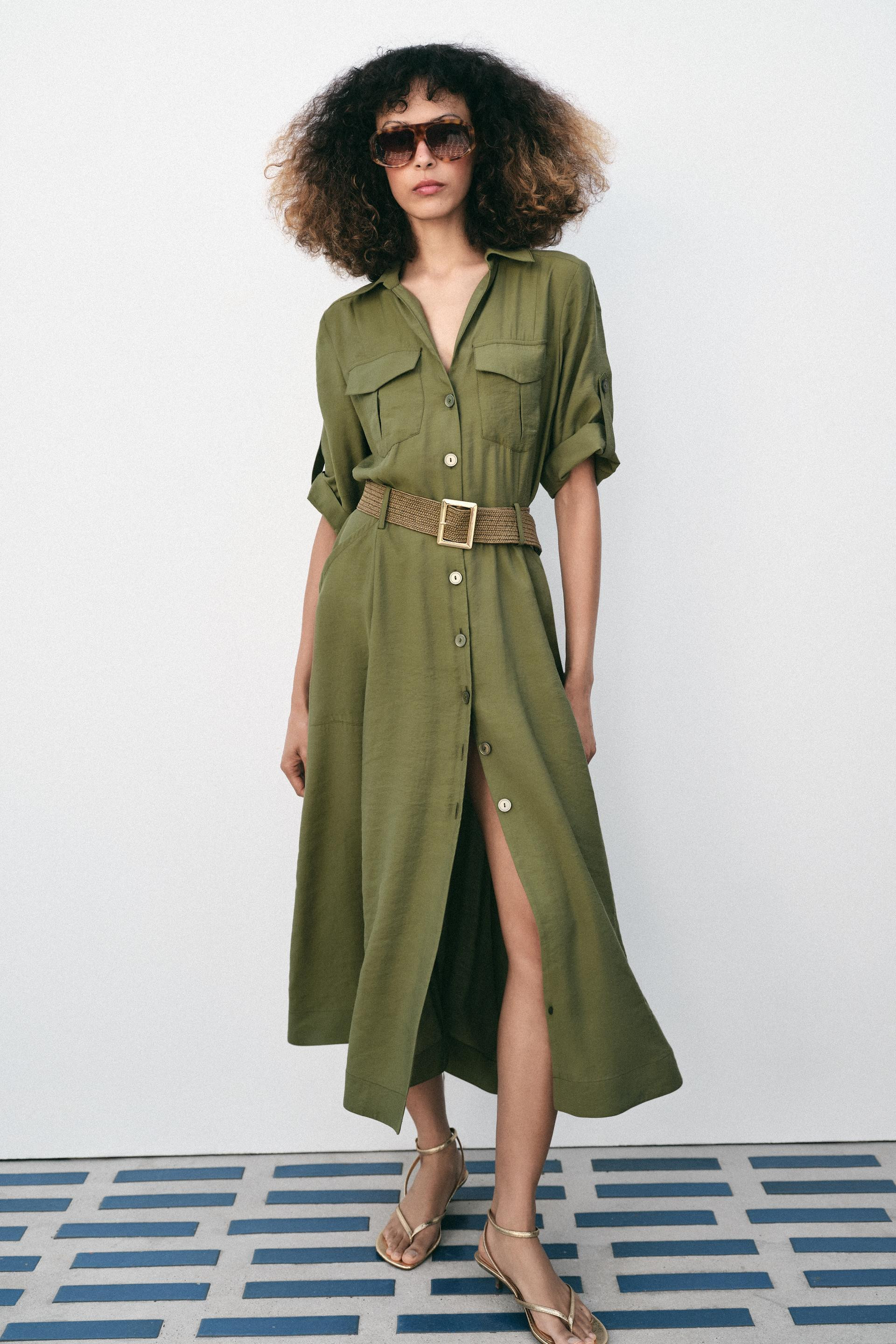 BELTED MIDI SHIRT DRESS | Zara US