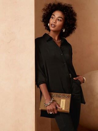 Silky Oversized Shirt | Banana Republic Factory