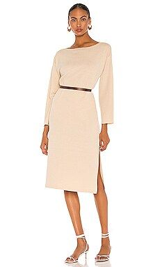 L'Academie Milan Maxi Sweater Dress in Natural from Revolve.com | Revolve Clothing (Global)