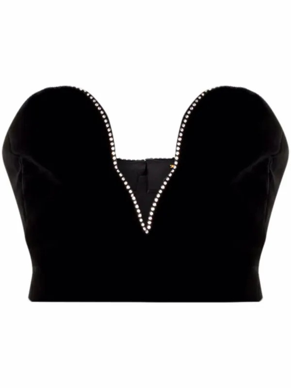 rhinestone-embellished bustier top | Farfetch Global