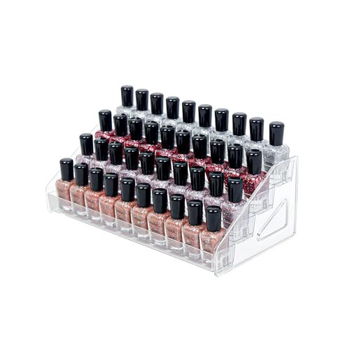 DTXIAQIAO 4-Tier Clear Acrylic Nail Polish Storage, Holds 32-64 Bottles, Multi-Purpose Nail Polish Rack, Sunglasses, Essential Oils and Cosmetics | Amazon (US)