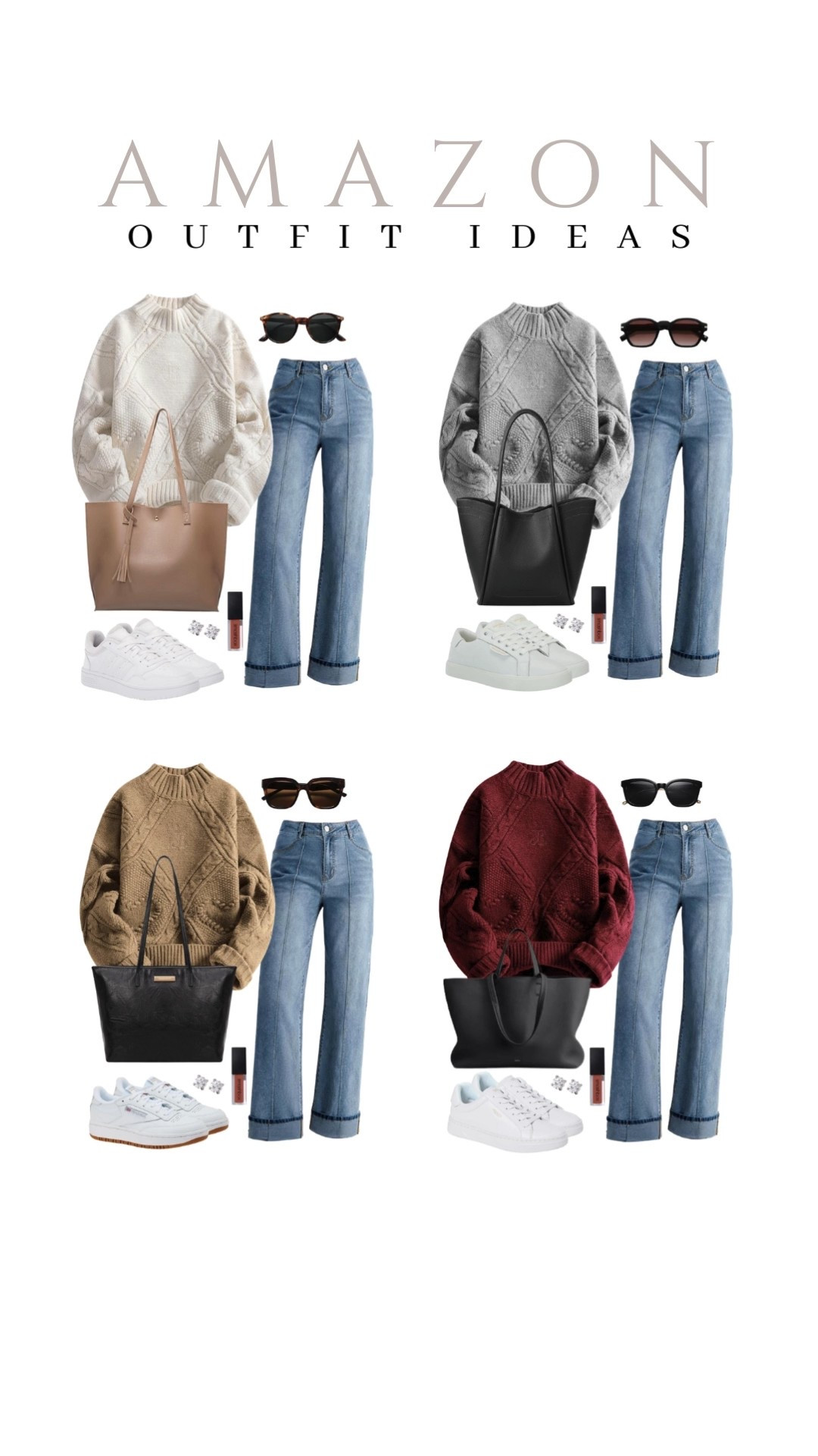 Soft sweaters paired with denim for an easy everyday outfit on Amazon!
leather tote bag, square sunglasses, smashbox liquid lipstick, beauty finds, affordable fashion, trendy look, viral products, casual outfit idea, fall style, how to style, ways to style, fall look, amazon fashion, affordable style

#LTKSeasonal #LTKFindsUnder50 #LTKU