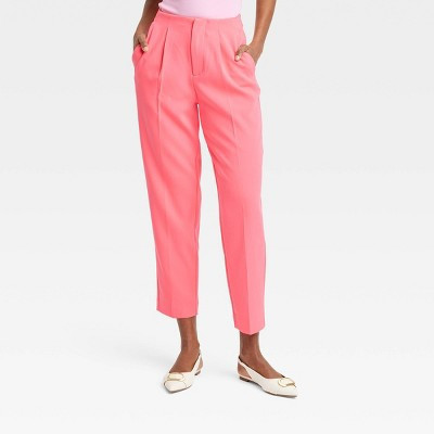 Women's High-Rise Tailored Trousers - A New Day™ Coral 0 | Target