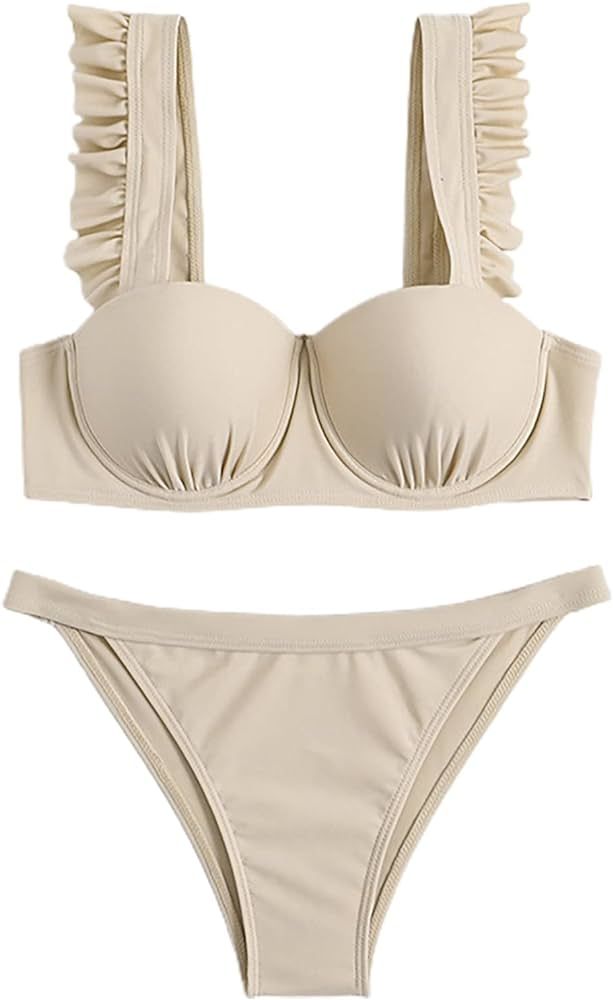 Honrane 2 Pcs/Set Summer Bikini Set Bathing Charming Quick Dry Summer Bikini Set Beige L | Amazon (US)